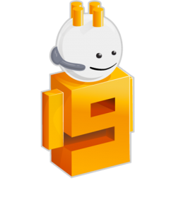 channel 9 logo - a number nine stylized with cartoon head